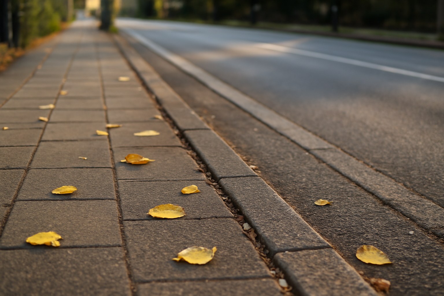 落ち葉のある歩道