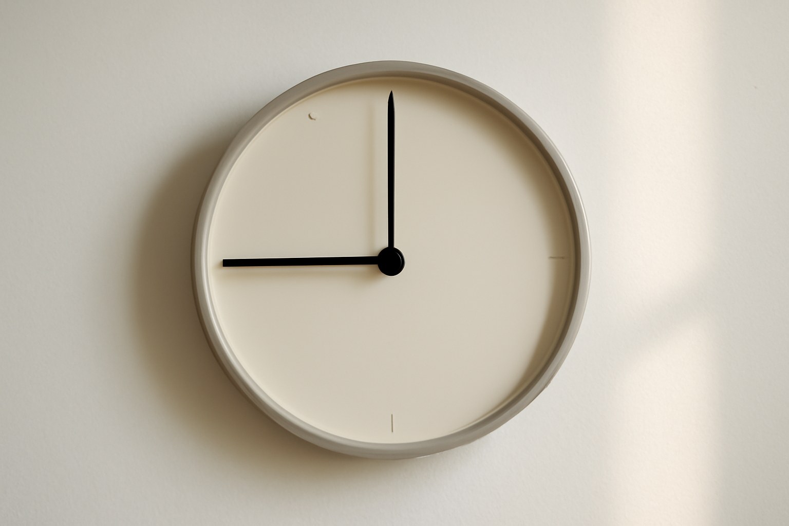9時を指す壁掛け時計(イメージ)